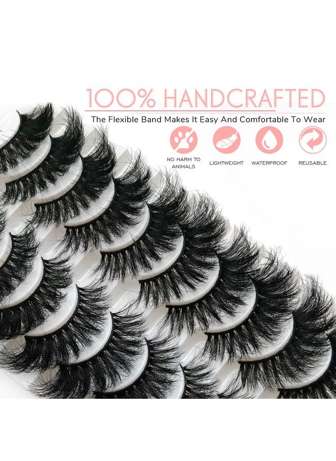 royaomis - False Eyelashes 20Mm Cat Eye Fluffy Mink Lashes Faux Mink Eyelashes 10 Pairs 8D Dramatic Long Thick Volume Fake Eyelashes(Z67) - Image 1