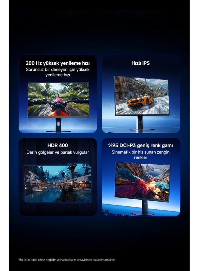 Xiaomi Gaming Monitor G24i 2026 23.8” FHD Fast IPS Display, 200Hz, 1ms GTG, HDR400, FreeSync Premium, 95% DCI-P3, Eye Care, DP + HDMI | P24FDA-RGGL black - Image 3