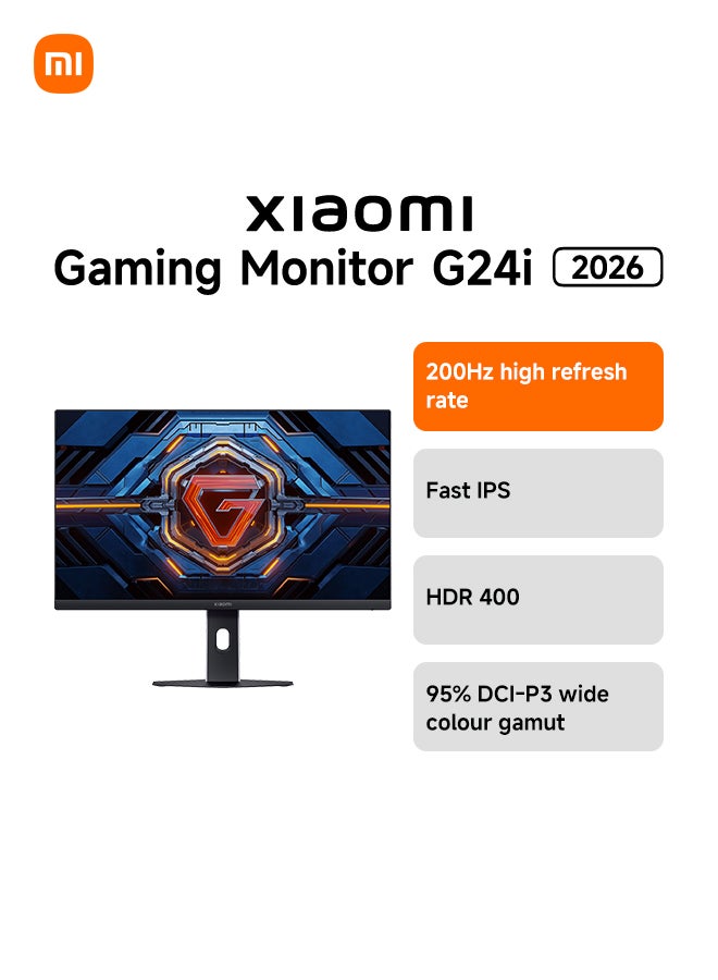 Xiaomi Gaming Monitor G24i 2026 23.8” FHD Fast IPS Display, 200Hz, 1ms GTG, HDR400, FreeSync Premium, 95% DCI-P3, Eye Care, DP + HDMI | P24FDA-RGGL black - Image 1