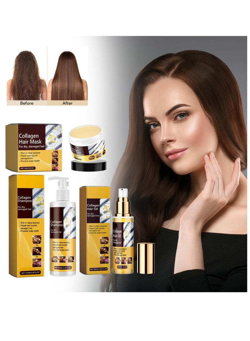 SOLARAE Collagen Hair Mask, Collagen Repair Hair Essential Oil, Nourishment Treatment for Hair Repair & Beauty, for Dry Damaged Hair All Hair Types (100g/3.53 Fl Oz) - Image 2