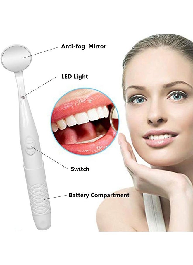 HY - Dental Mirror with Light, Teeth Inspection LED Mirror, Anti-Fog Mouth Mirror, Dentist Oral Care Tool - Image 1