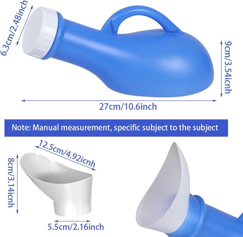 CUNQN Unisex Urinal Portable Urine Bottles Urinals for Men Woman Emergency Toilet Plastic Pee Container with Lid 1000ML for Camping Outdoor Travel - Image 5