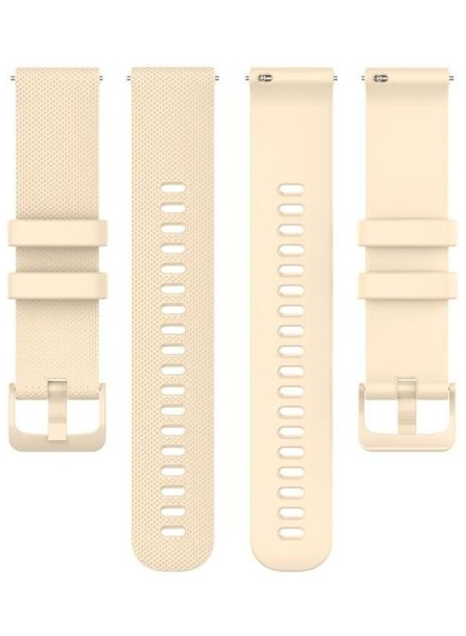 NIBEMINENT Small Plaid Silicone Strap For Garmin Vivoactive 4S Beige - Image 3