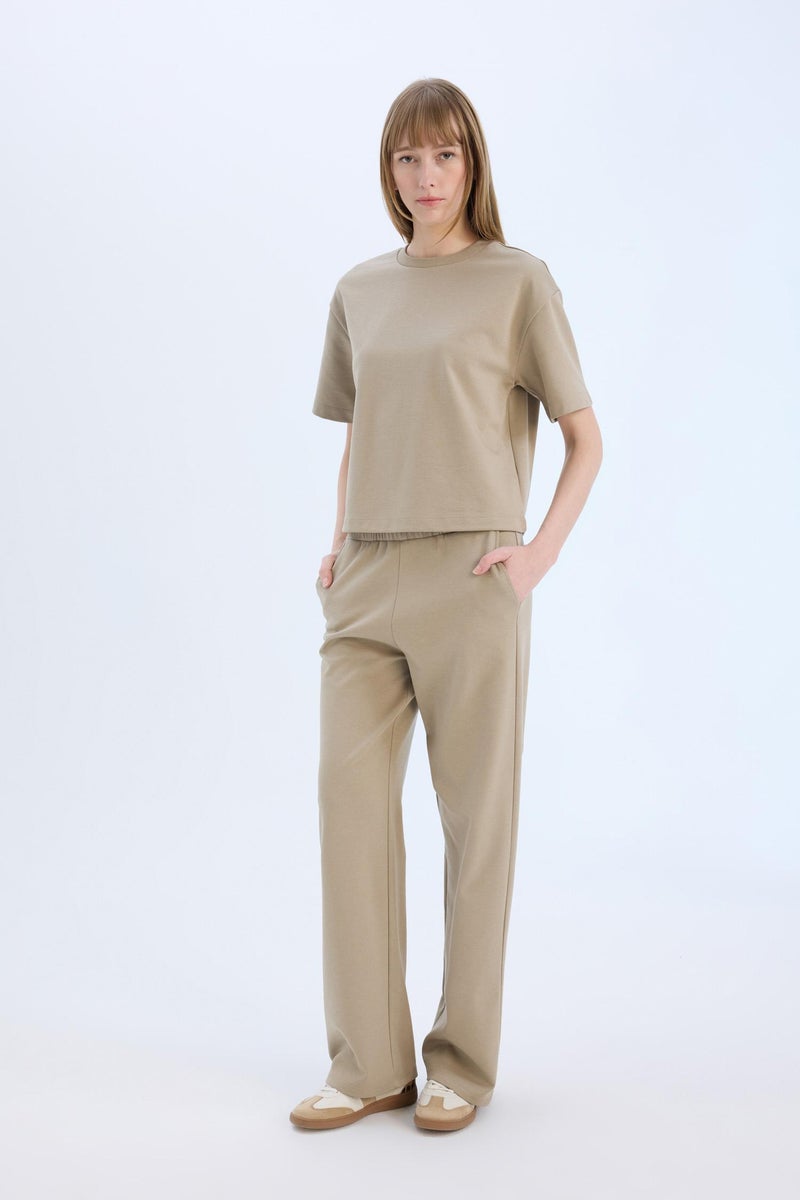 ديفاكتو بنطلون سويت بانتس بيزك برجل واسع وايد ليج بجيب - Image 1