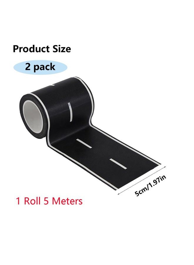 HMPBEFU 2 Pack 32.8 ft x 2in. Black Roadway Track Tape, Road Tape for Toy Cars, Sticks to Flat Surfaces, No Residue - Image 2