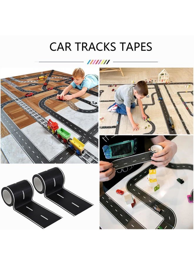 HMPBEFU 2 Pack 32.8 ft x 2in. Black Roadway Track Tape, Road Tape for Toy Cars, Sticks to Flat Surfaces, No Residue - Image 4