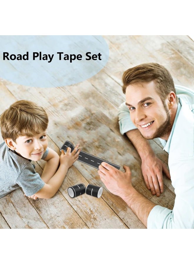 HMPBEFU 2 Pack 32.8 ft x 2in. Black Roadway Track Tape, Road Tape for Toy Cars, Sticks to Flat Surfaces, No Residue - Image 3