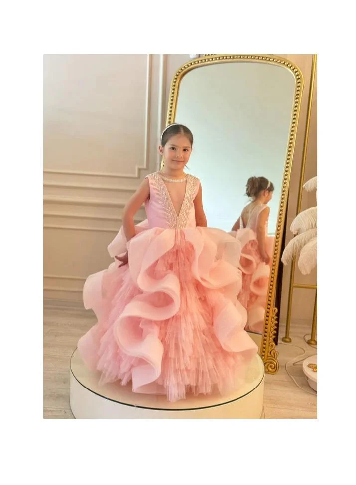 Via Bambino Glamour Pink Dress OZL 23012