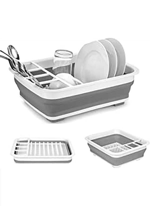 Collapsible Drying Dish Storage Rack, Dish Drainer Dinnerware Basket For Kitchen Counter Rv Campers Portable Dinnerware Organizer
