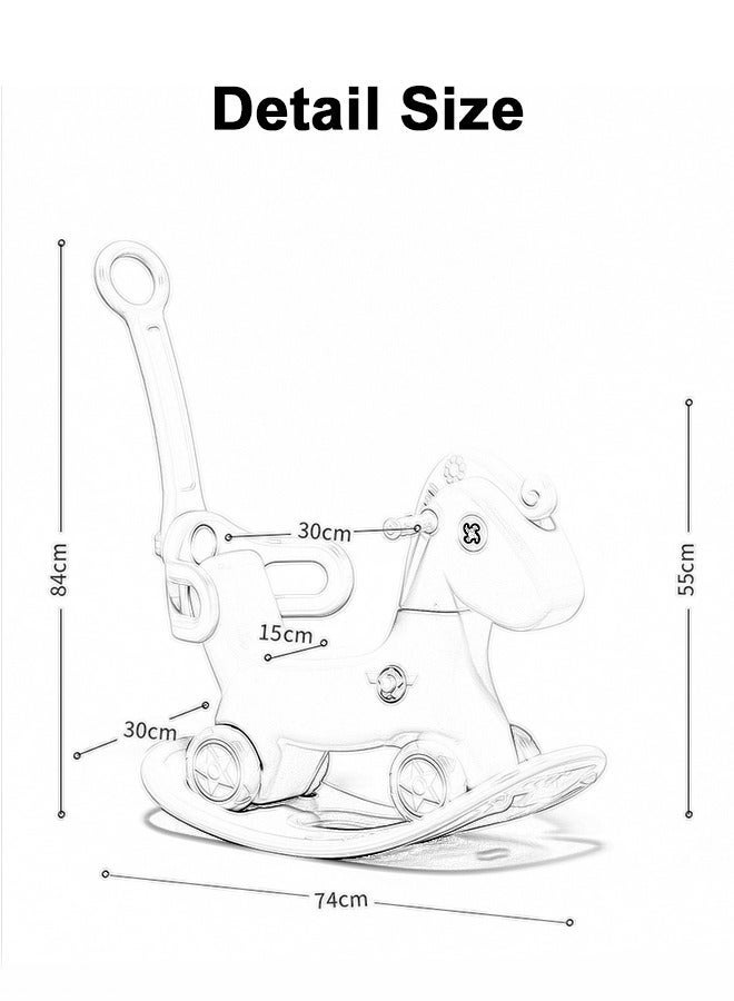DURKU Multi-function Plastic Plush Animal Rocking Horse Rocker Chair Baby Carriage Child Trolley - Image 2