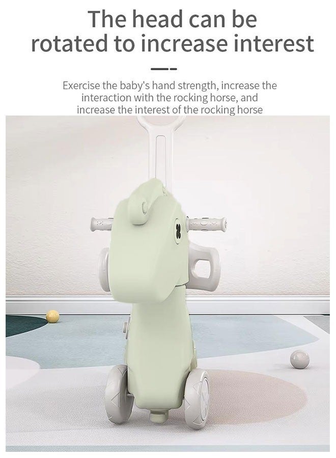 DURKU Multi-function Plastic Plush Animal Rocking Horse Rocker Chair Baby Carriage Child Trolley - Image 4