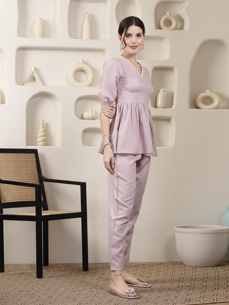 Stylum Women's Embroidered Cotton Blend Kurti Pant Set - Image 3