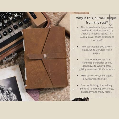 CRAFT JUNKY Vintage Leather Journal Diary - Image 2