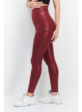 adidas By Stella McCartney Women Sportswear Fit Brand Logo Training Tights, Maroon  - Image 2