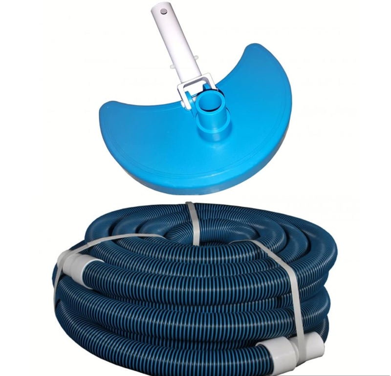 Bluewave BlueWave Half Moon Shaped Vacuum Head for Liner Above Ground Pool with Brush and 6 Meter In Length Vacuum Hose Pipe With 38mm EVA Vacuum Hose With Standard Cuff Link - Image 1