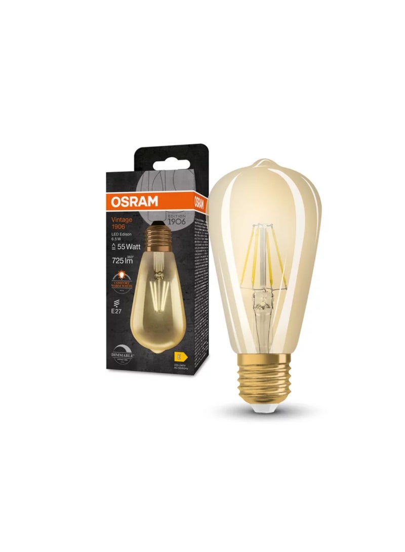 OSRAM Osram E27 Vintage Led Bulb 1906 Gold Filament Warm White 6.5W Dimmable - Image 3