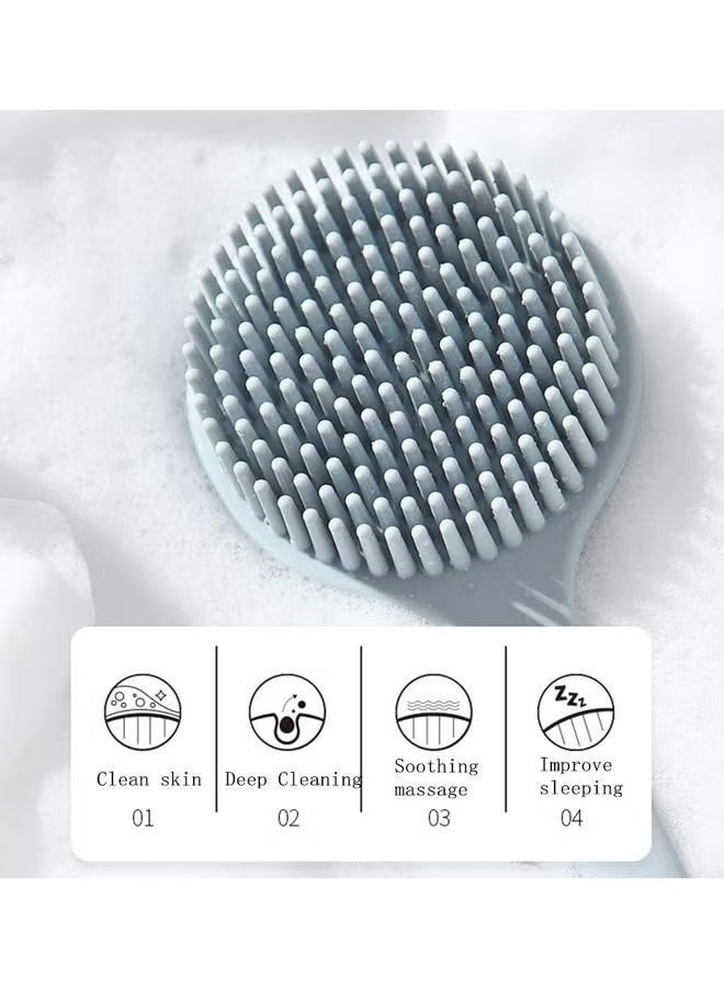 3PCS Shower Brush Silicone Bath Body Brush with Soft Bristles Back Cleaning Washer - Image 3