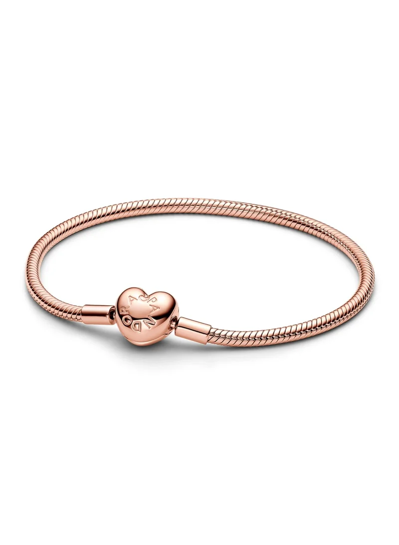 باندورا Pandora Moments Heart Clasp Snake Chain Bracelet