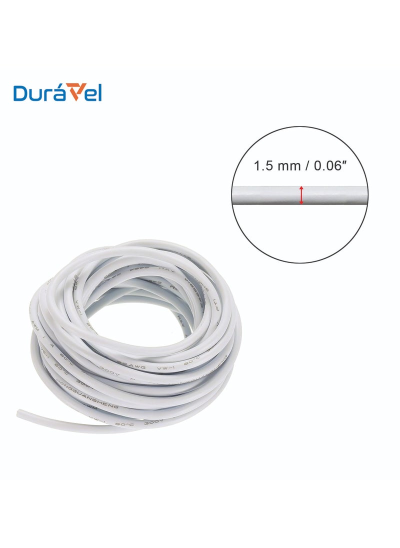 Duravel 3-Core Electrical Cable, White PVC Insulated Power Wire, Flexible Copper Conductor (3 CORE 50 METER, 1.5MM)