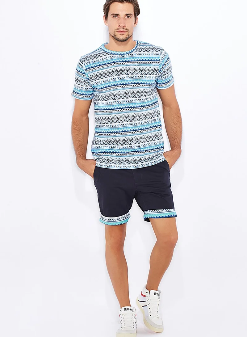 BELLFIELD Roll Up Print Shorts
