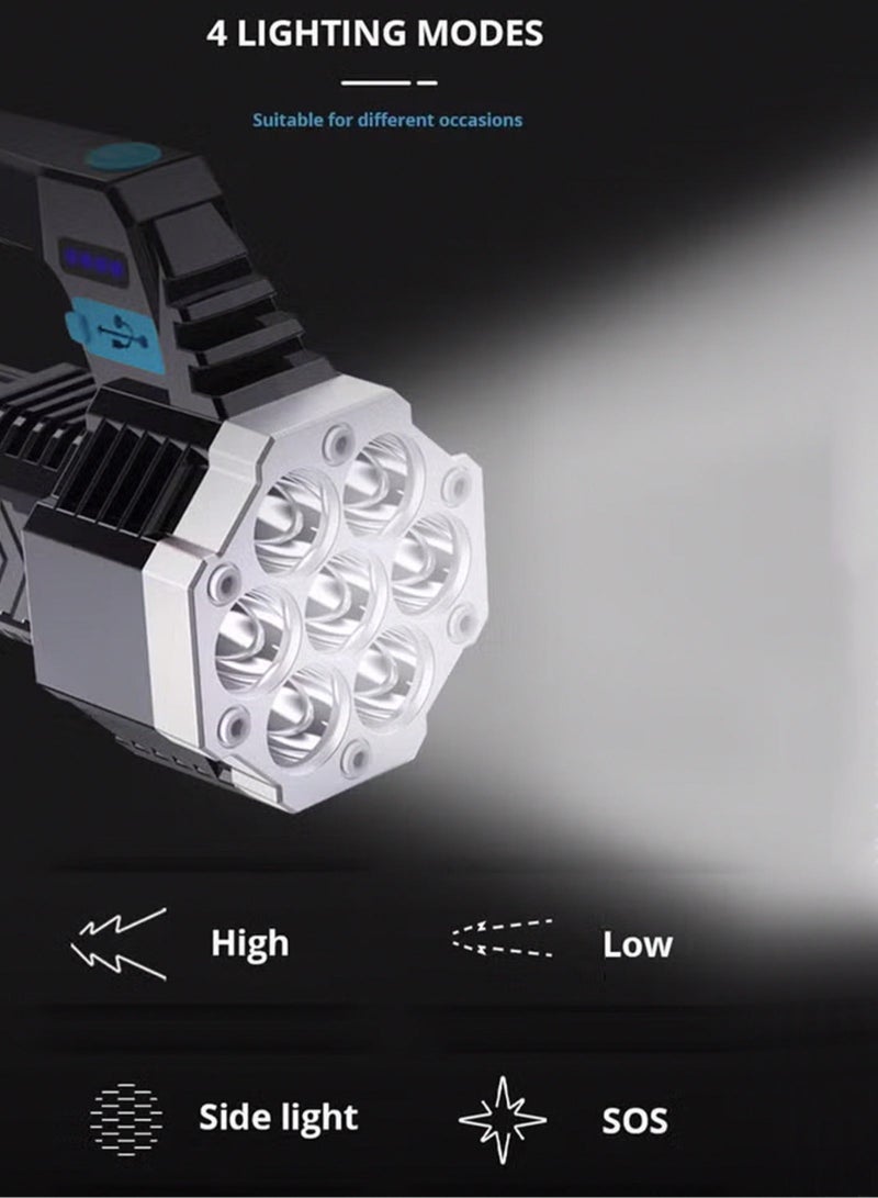 HOMESTAR Rechargeable LED Flashlight with Cob Side Light Super Bright Battery Powerd Waterproof Handheld Flashlights - Image 4