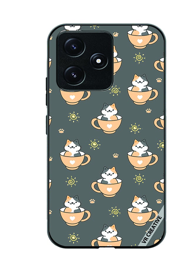 VR CREATIVE Protective Case Cover For Xiaomi Poco M6 Pro 5G Cat In A Cup Design Multicolour - Image 1