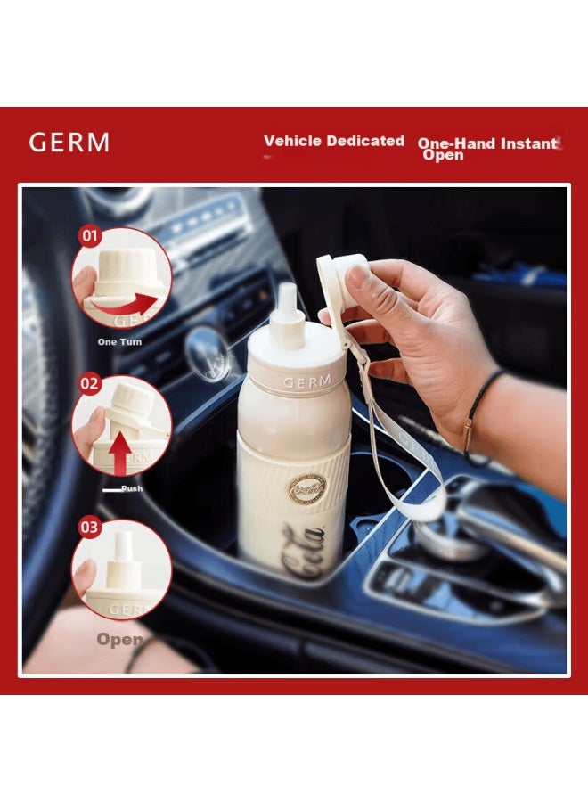 Germ Coca-cola Insulated Cup With Straw, Sports Water Bottle, Large Capacity Student Cup, Gift Cup, 580ml, Twilight Black - Image 2