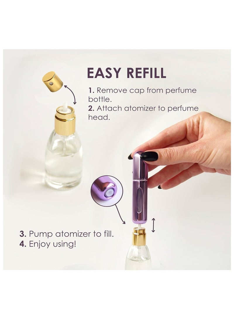 4PCS Portable Mini Refillable Perfume Atomizer Bottle, Refillable Perfume Spray, Atomizer Perfume Bottle, Scent Pump Case for Traveling and Outgoing, 5ml Multicolor Perfume SpraY - Image 4
