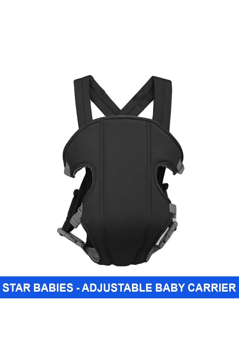 ستار بيبيز Star Babies Baby Carrier Adjustable Breathable Baby Carrier  - Black