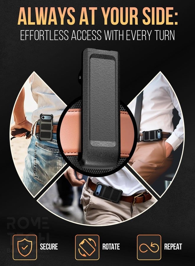 ROME TECH Designed for iPhone 17 Air Case with Belt Clip Holster, Kickstand Slim Cover Phone Case for iPhone 17 Air - Black - Image 5