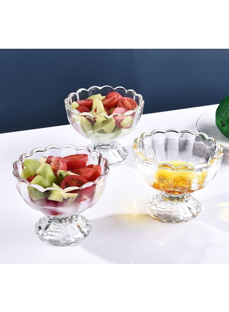 مجموعة 6 قطع 150ML/5oz أواني حلوى/أكواب زجاجية شفافة صغيرة ذات قاعدة أقدام على شكل زنبق لطيف - مثالية للحلوى، السانداي، الآيس كريم، الفاكهة، السلطة، الوجبات الخفيفة، الكوكتيل، التوابل، التريفيل وحفلات عيد الميلاد - Image 2