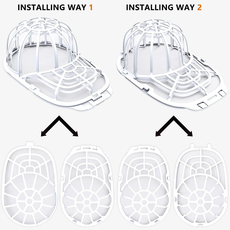 Eiito Hat Washer Hat Washer for Washing Machine, Hat Cleaner for Baseball Caps 2 Pack Hat Washer for Baseball Caps 2 Sizes- Hat Shaper Baseball Cap Washer fit Adult and Children Caps - Image 2