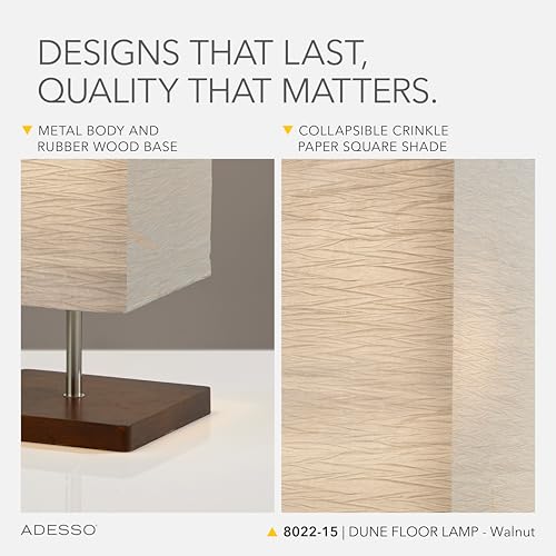 Adesso Three Light Floor Lamp – Natural Wood Base & Adjustable Brightness – Perfect Lighting for Bedroom, Living Room and Corner Decor, Beige - Image 4