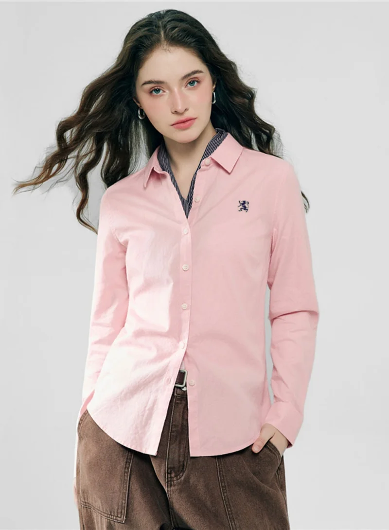 Women’s Slim Oxford Shirt with Embroidery