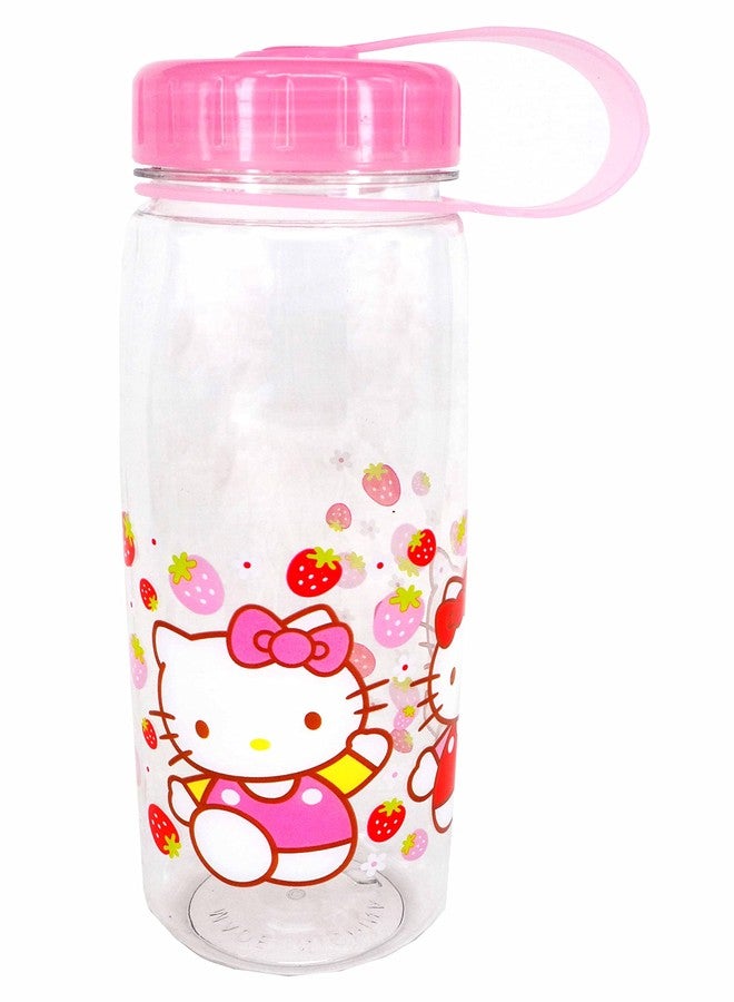 بريمسونس زجاجة مياه بريمسونز® البلاستيكية الفاخرة برسومات كرتونية مطبوعة للأطفال/الفتيات - وردي - (كبيرة) - Image 1