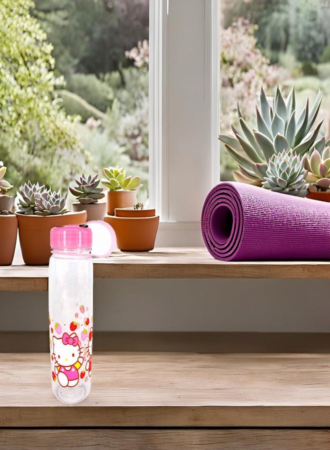 بريمسونس زجاجة مياه بريمسونز® البلاستيكية الفاخرة برسومات كرتونية مطبوعة للأطفال/الفتيات - وردي - (كبيرة) - Image 5