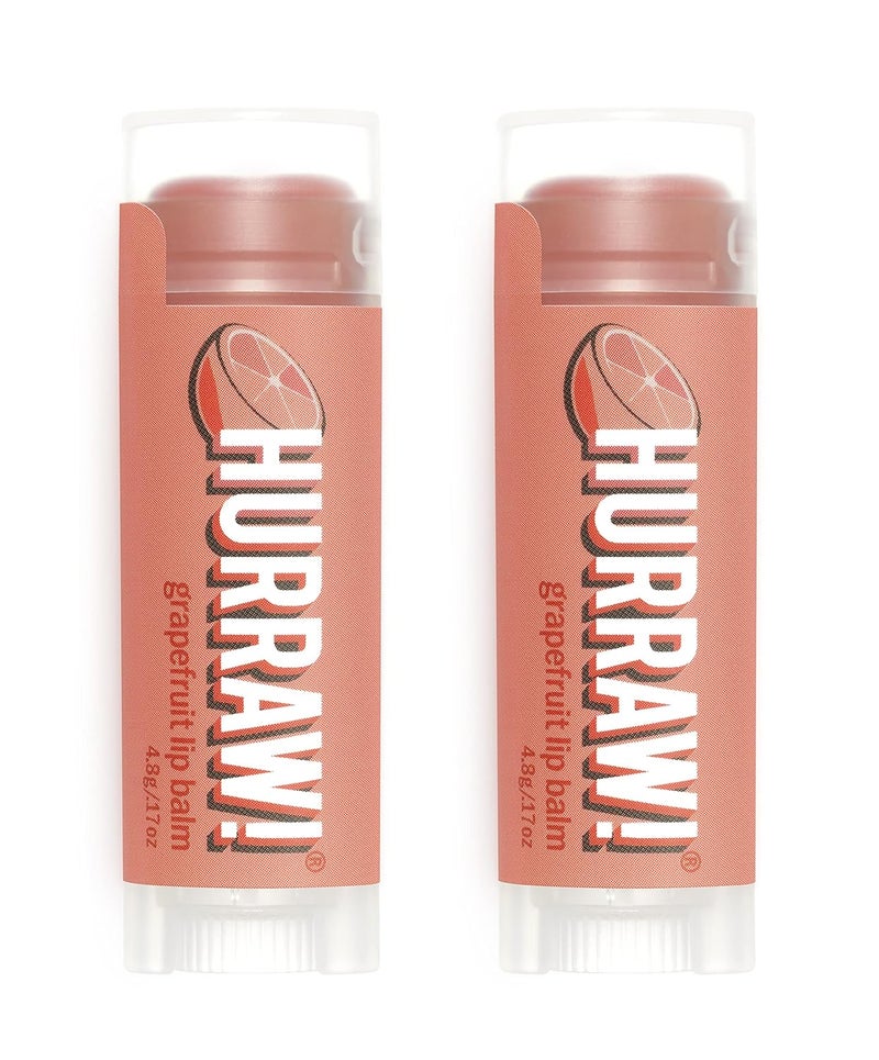 Hurraw Grapefruit Lip Balm 2 Pack Organic Certified Vegan Cruelty and Gluten Free NonGMO 100 Natural Ingredients Bee Shea Soy and Palm Free Made in USA