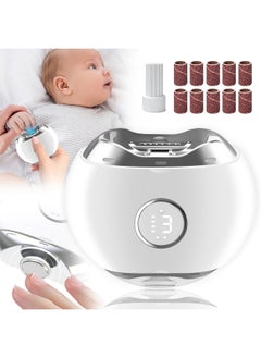 Aookay [3 in 1] Electric Nail Clipper with LED Light & 3 Speeds, LCD Digital Display, Fingernail Cutter and Polisher and Exfoliating Nail Scraps Storage Rechargeable Safety Fingernail Trimmer for Baby, Kids, Seniors and Adult (White)  - Image 1