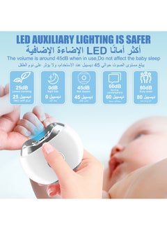 Aookay [3 in 1] Electric Nail Clipper with LED Light & 3 Speeds, LCD Digital Display, Fingernail Cutter and Polisher and Exfoliating Nail Scraps Storage Rechargeable Safety Fingernail Trimmer for Baby, Kids, Seniors and Adult (White)  - Image 4