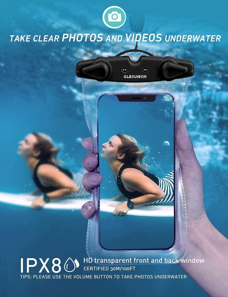 GLBSUNION Universal Waterproof Phone Pouch, 4 Pack IPX8 Waterproof Phone Lanyard Case Compatible with iPhone 16 15 14 13 12 Max Pro Plus, Galaxy S23 S22 S24 Note 20/10/9 up to 7.5", Dry Bag for Vacation - Image 5