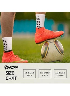 Generic Men's Soccer Socks Anti Slip Non Slip Grip Pads for Football/Basketball, 4 Pairs  2 WHITE ...2 BLACK  - Image 3