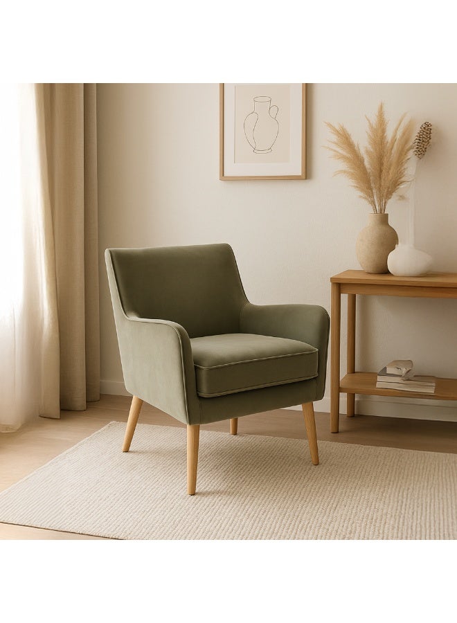 ROTAI Shelley Armchair with 2-Year Warranty | Soft Fabric Accent Chair | D28 High-Density Foam | Spring Support | Pine & Plywood Frame | Compact Modern Lounge Chair for Living Room. - Image 5