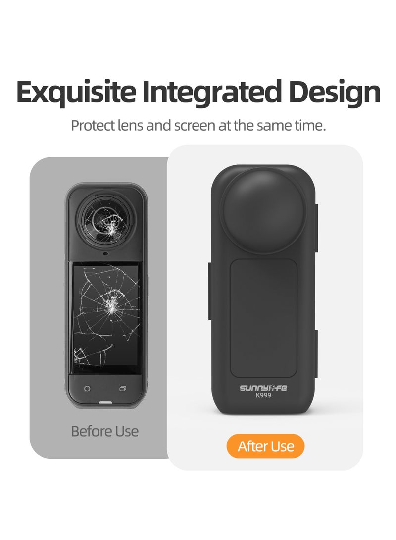 Sunnylife حقيبة حمل لـ Insta 360 X5، حقيبة واقية قابلة للحمل، غلاف صلب لحماية السفر مع حزام للمعصم - Image 3