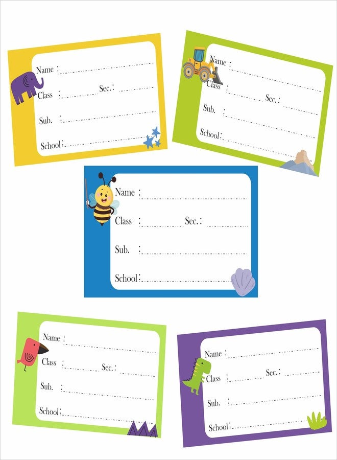 VISUALCREATION Visual Creation Note Books Stickers for Kids School Labels (Sticker Count 30) Cute Name Tags - Image 1