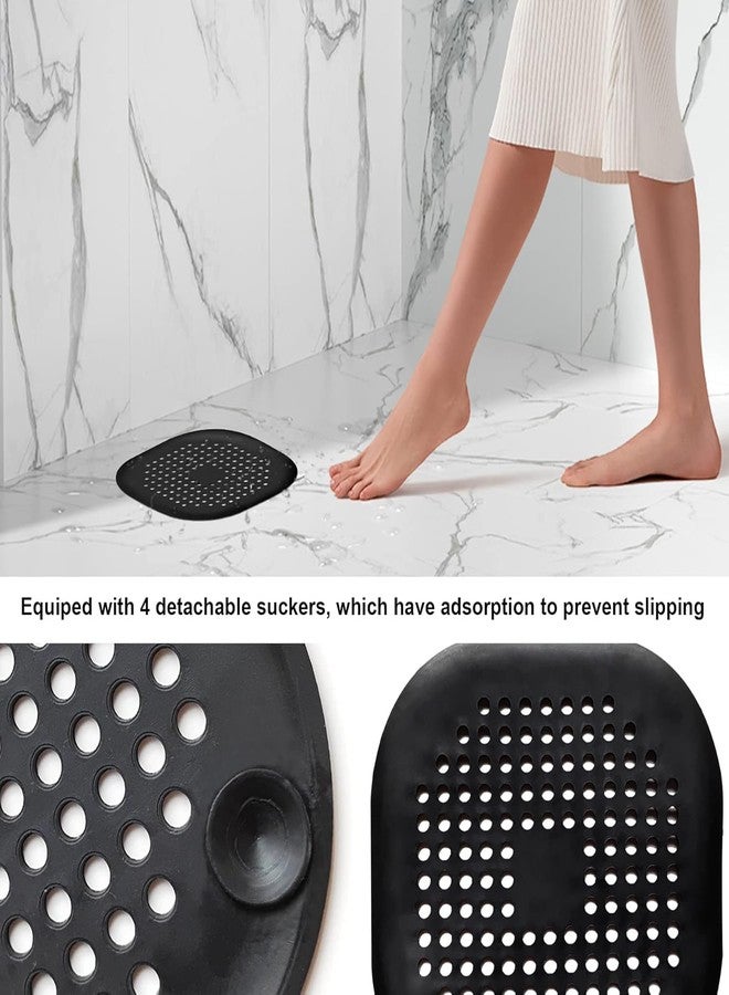 ARLICORPING Hair Drain Catcher,Square Drain Cover for Shower Silicone Hair Stopper with Suction Cup, Suit for Bathroom,Bathtub,Kitchen (1, Black) - Image 5