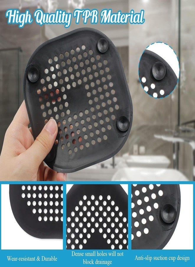 ARLICORPING Hair Drain Catcher,Square Drain Cover for Shower Silicone Hair Stopper with Suction Cup, Suit for Bathroom,Bathtub,Kitchen (1, Black) - Image 4