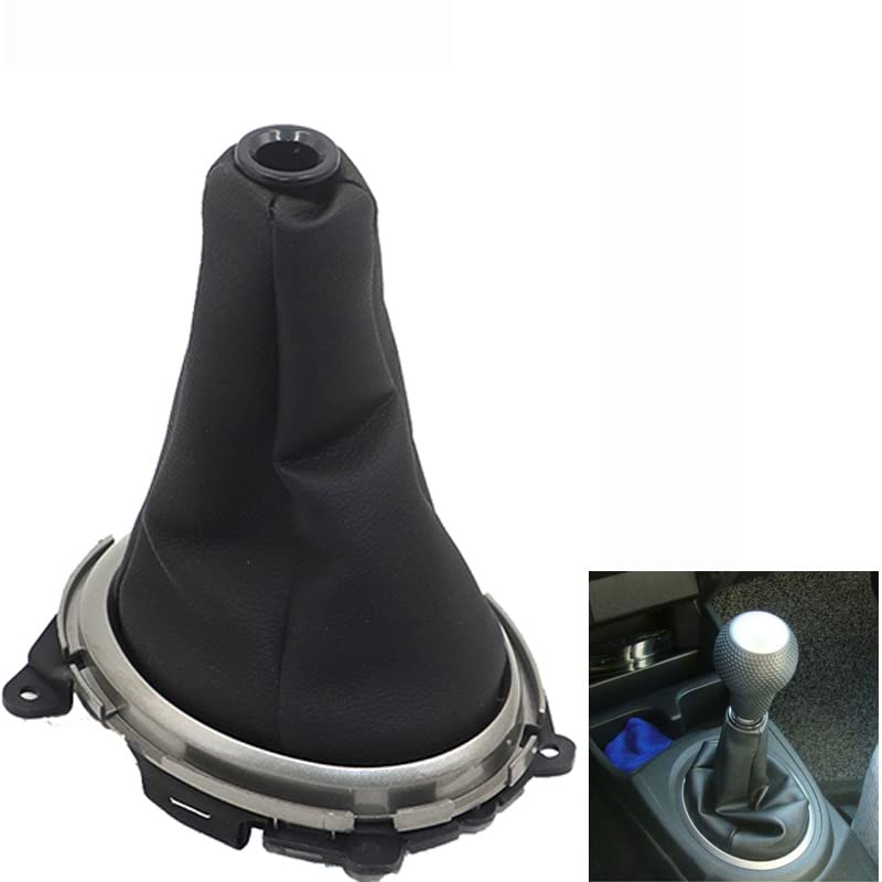 Cakievro Manual Leather Car Shift Gear Knob Lever Gaitor Boot Cover Frame for Honda Fit Jazz 2009 2010 2011 2012 2013 2014 2015 - Image 1