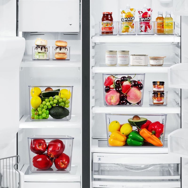Snazzy Set of 8 Clear Plastic Storage Bins 4 Large and 4 Small Stackable Storage Containers for Pantry Organization and Kitchen Storage BinsHome Edit and Cabinet Organizers - Image 4
