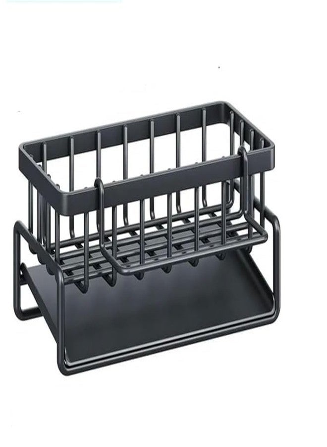 EXPORTTANZA Metal Sink Organizer & Draining Rack – Durable Kitchen Countertop Organizer for Sponges, Brushes, and Soap – Compact Stainless Steel Sink Caddy with Quick Draining Design - Image 2