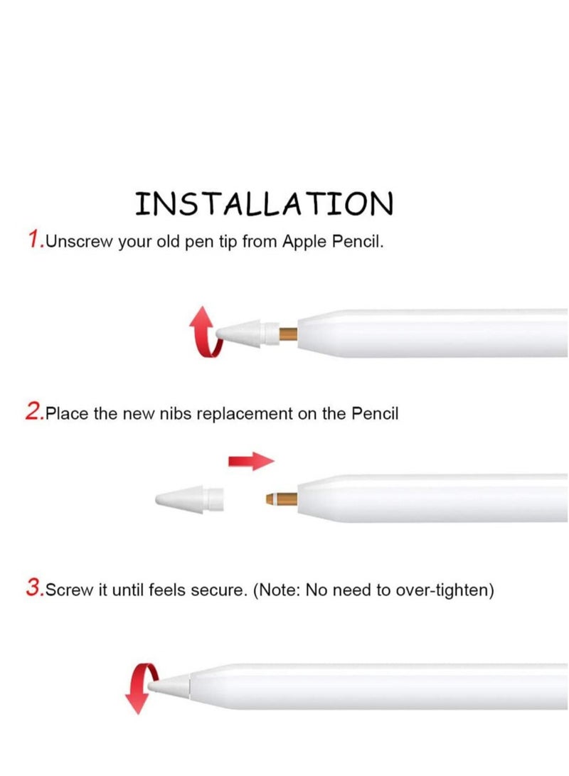 Stylus Tips Compatible for Apple iPad Pro pencil iPencil Nibs Replacement Pen 1st Gen 2nd Generation High Sensitivity and Support Pressure-Sensitive Operation 2 Pack - Image 4